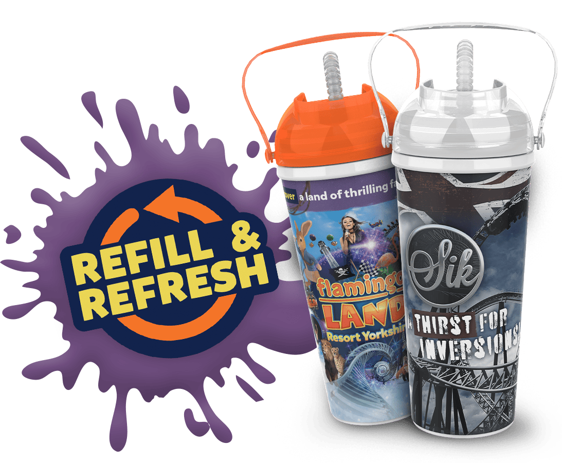 refill refresh logo cups